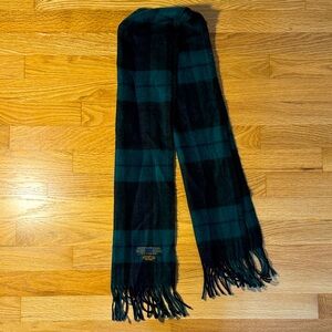 ✅ ALEXANDER JULIAN Vintage 80s 90s Plaid Designer Scarf Green and Black One Size